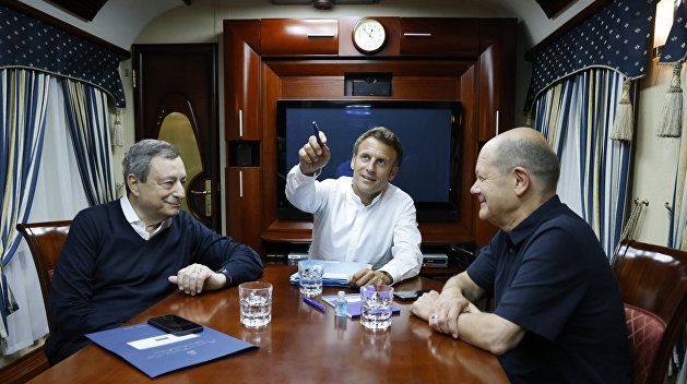 Визит лидеров «евротройки», наёмники на «Азоте», потери Украины, обстрелы Донбасса. Хроника событий на Украине на 12:00 16 июня