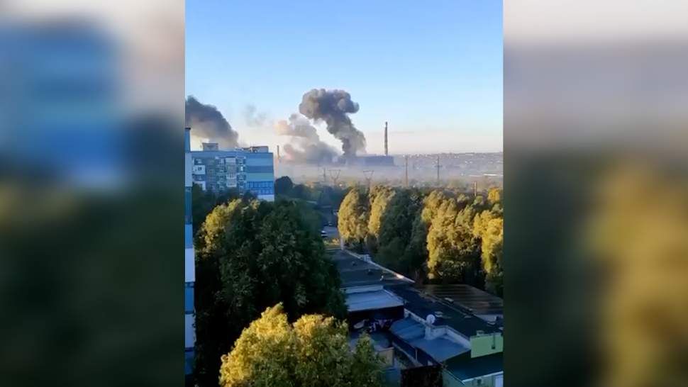 Очевидцы сообщили о пожаре на Приднепровской ТЭС в Днепре