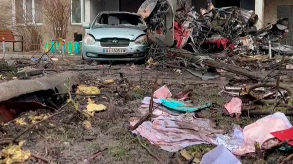 Высшее руководство МВД Украины погибло при крушении вертолета под Киевом