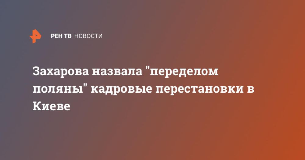 Захарова назвала "переделом поляны" кадровые перестановки в Киеве