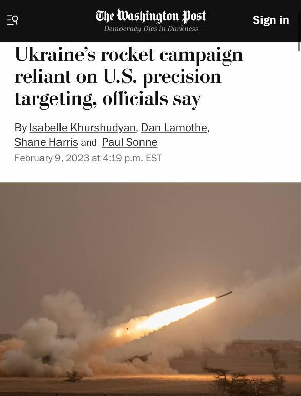 ������������ ���� ��������, ��� �������� �������� ������� ������� �� ������� ��������� ����: Washington Post �����, ��� ���������� ������������ ������ ���� HIMARS, ����� ���� ��� ������������� ������ ��������� ��� ���� ����