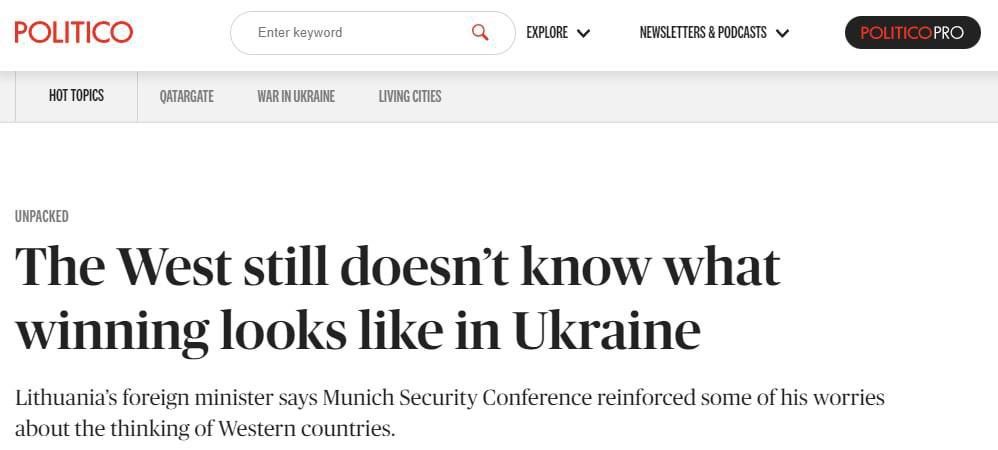 ����� ��� ������ ����� � ������ �������� ���������� "��� ����� ������� �������� ��������� �� ���� ���, ������ ��� �������� ������� ��������� ����� ������ ������" � Politico c� ������� �� ����� ���������� ����������