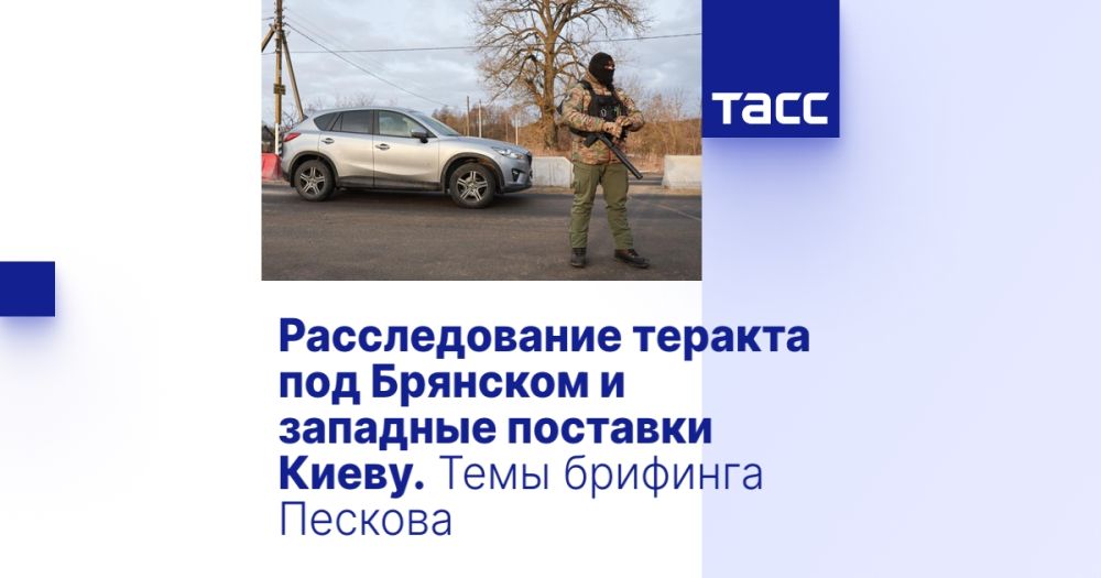 Расследование теракта под Брянском и западные поставки Киеву. Темы брифинга Пескова