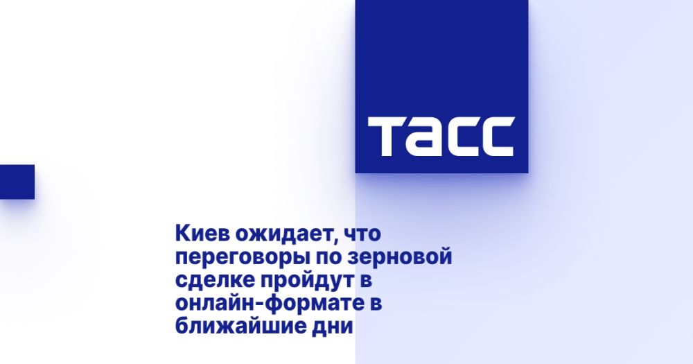 Киев ожидает, что переговоры по зерновой сделке пройдут в онлайн-формате в ближайшие дни