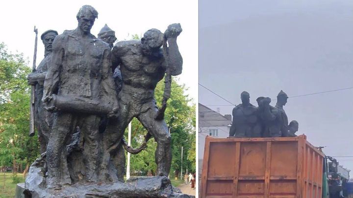 В Киеве снесли монумент экипажу советского бронепоезда &quot;Таращанец&quot;