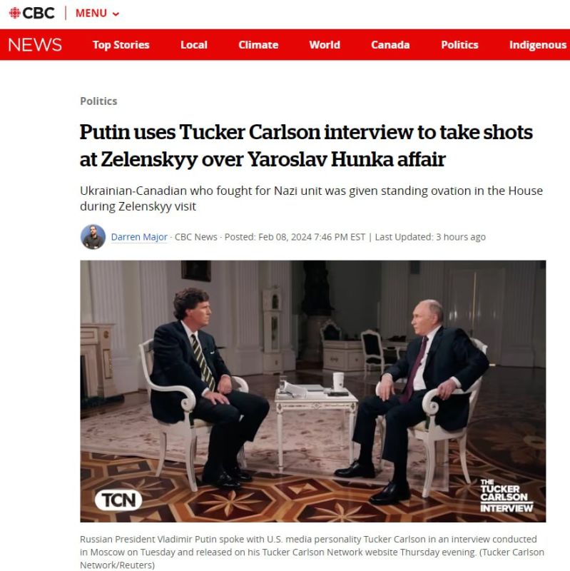 Путин напомнил канадцам о постыдных овациях украинскому нацисту