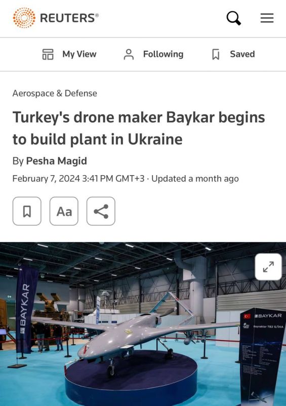 ����� �����: Reuters: �������� �������� Baykar, ������������ ������������ ����������, ������ ������������� ������ ��� ������, �� ������� ����� �������� ����� 500 �������