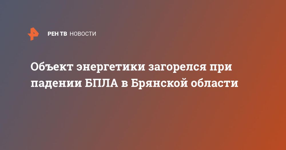Объект энергетики загорелся при падении БПЛА в Брянской области