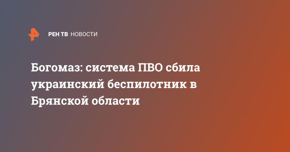 Богомаз: система ПВО сбила украинский беспилотник в Брянской области