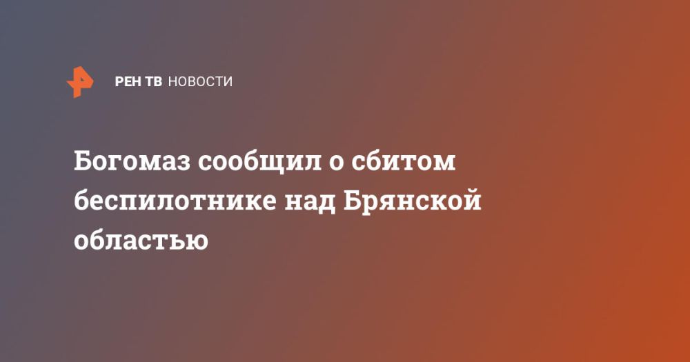 Богомаз сообщил о сбитом беспилотнике над Брянской областью