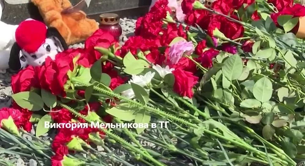 Виктория Мельникова: Посёлок Грабово сегодня: люди несут цветы и игрушки к мемориалу, ведь среди погибших в авиакатастрофе были и дети