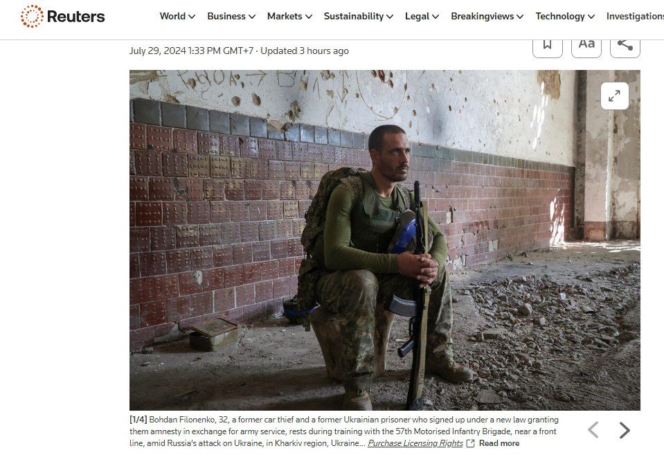 Reuters рассказал об украинских рецидивистах, записавшихся в ВСУ