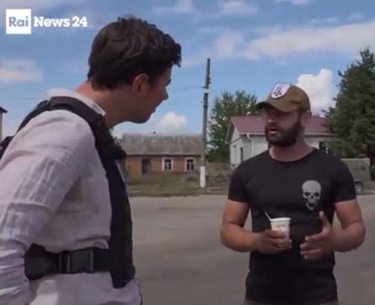 Корр итальянского гостелеканала Rai взял интервью у вэсэушника в кепке с нацистским знаком