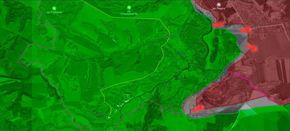 «На Курском направлении ВС РФ южнее Суджи зашли на территорию Сумской области в районе населенного пункта Александрия (прорыв зафиксирован со стороны курского плацдарма Вооруженных сил Украины)