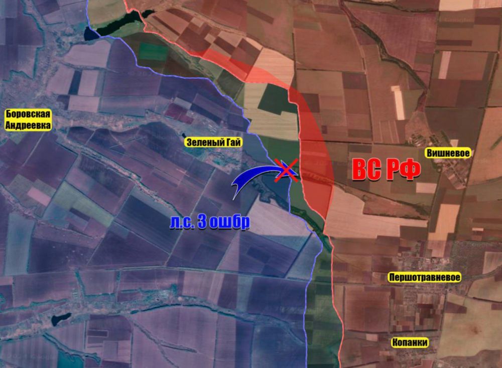 На Богуславском направлении штурмовые подразделения ВС РФ подошли к окраинам населенного пункта Зеленый Гай, продвинувшись до 700 метров