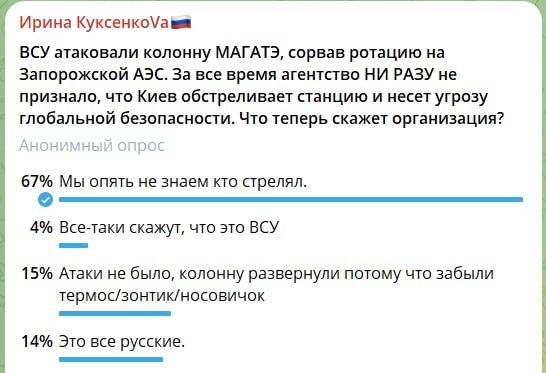 Ирина Куксенкова: Да, мы с вами опять правы. Даже после провокации на Чернобыльской АЭС директор МАГАТЭ отказался назвать вещи своими именами и был привычно «обтекаем» в заявлениях: