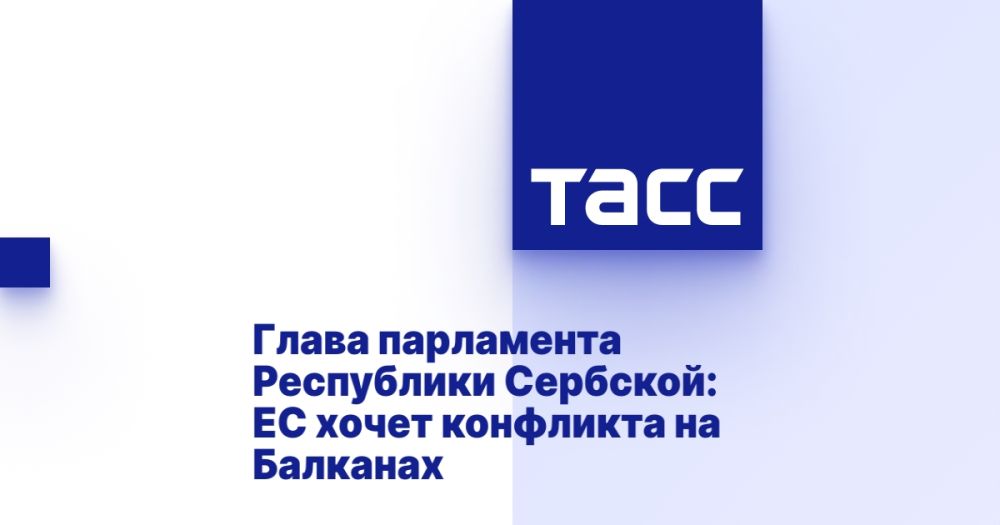 Глава парламента Республики Сербской: ЕС хочет конфликта на Балканах