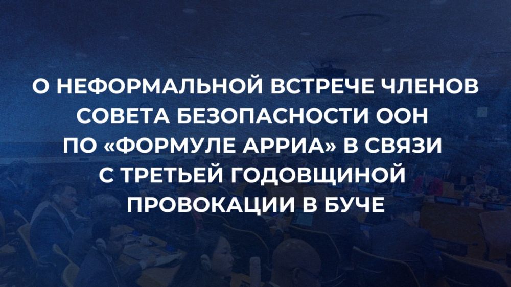 2 апреля в штаб-квартире ООН в Нью-Йорке по российской инициативе состоялась неформальная встреча членов СБ ООН по «формуле Арриа» в связи с третьей годовщиной инсценировки в Буче