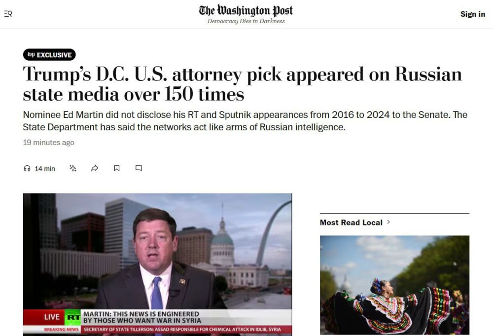 The Washington Post �����������: ����� �������� ���� ��������� � ������ �������� ������� ����� RT � Sputnik