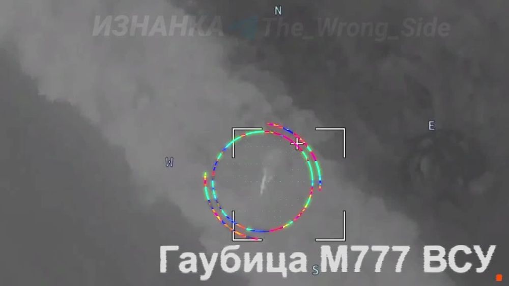 О ночной работе. На кадрах ОК уничтожение буксируемой гаубицы М777 ВСУ (вместе с БК) барражирующим боеприпасом "Ланцет" на Богуславском направлении