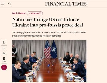 Генсек НАТО призовет администрацию Трампа не заставлять Украину принимать мирное соглашение против её воли, — FТ