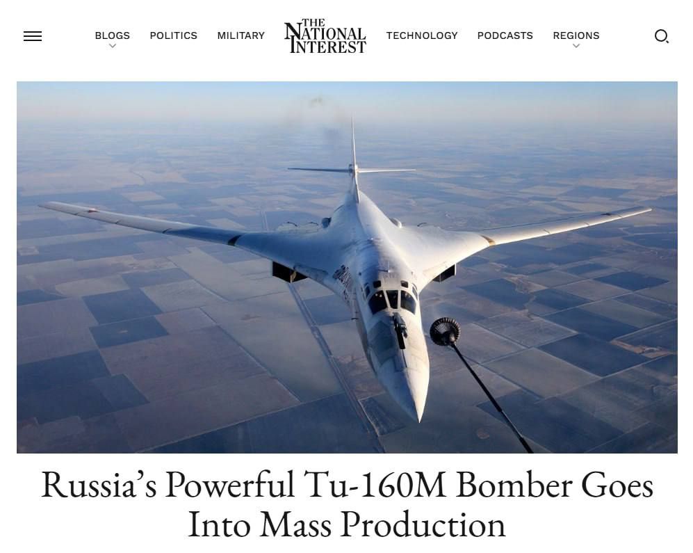 ������� �����: The National Interest: ��� ������ �� ������ ���������������� ����������� ��������������� ��-160�