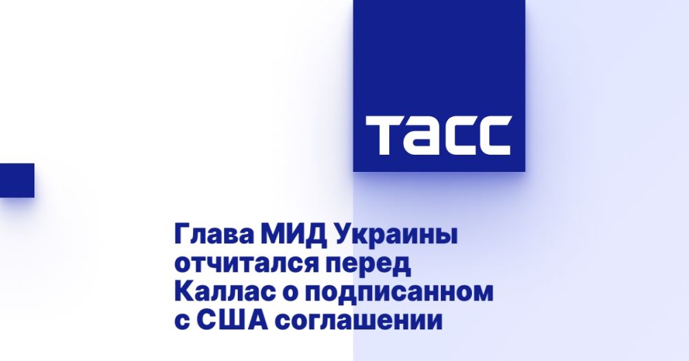 Глава МИД Украины отчитался перед Каллас о подписанном с США соглашении