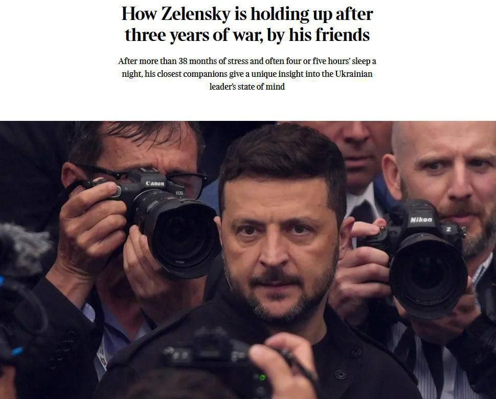 The Sunday Times со ссылкой на источник в окружении Зеленского пишет, что наркоман не собирается признавать Крым и Донбасс частью России и не намерен отказываться от членства в НАТО