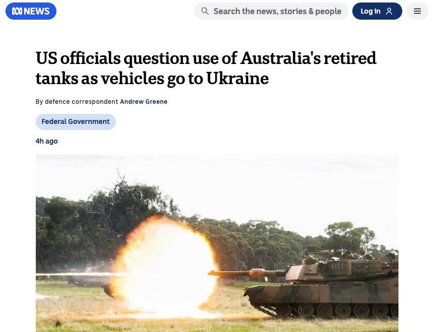 Чиновники США ставят под сомнение целесообразность отправки австралийских танков Abrams на Украину, сообщает ABC