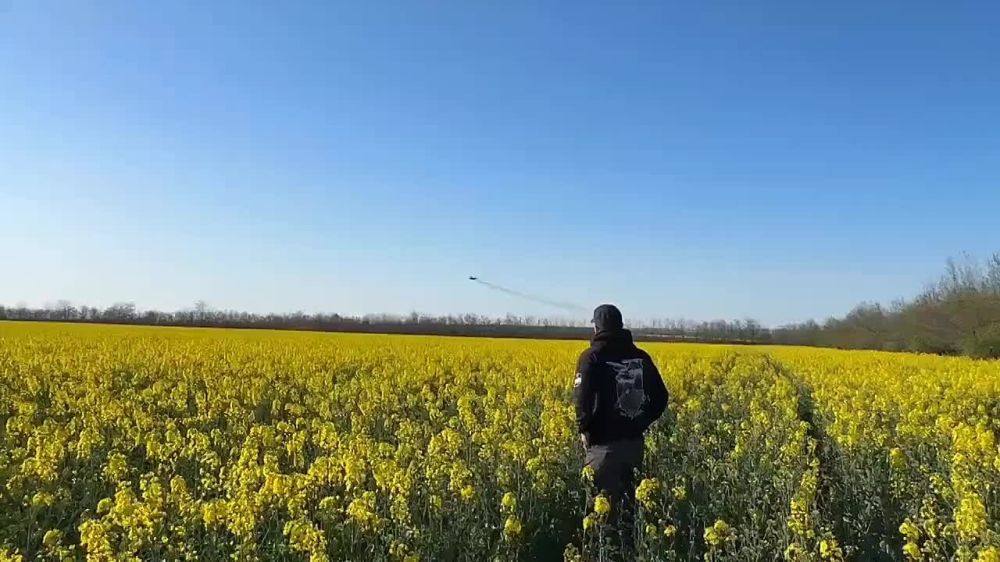 Истребитель МиГ-29 Воздушных сил Украины производит сброс управляемых авиабомб