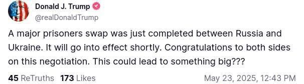 Олег Царёв: Дональд Трамп в соцсети Truth Social: