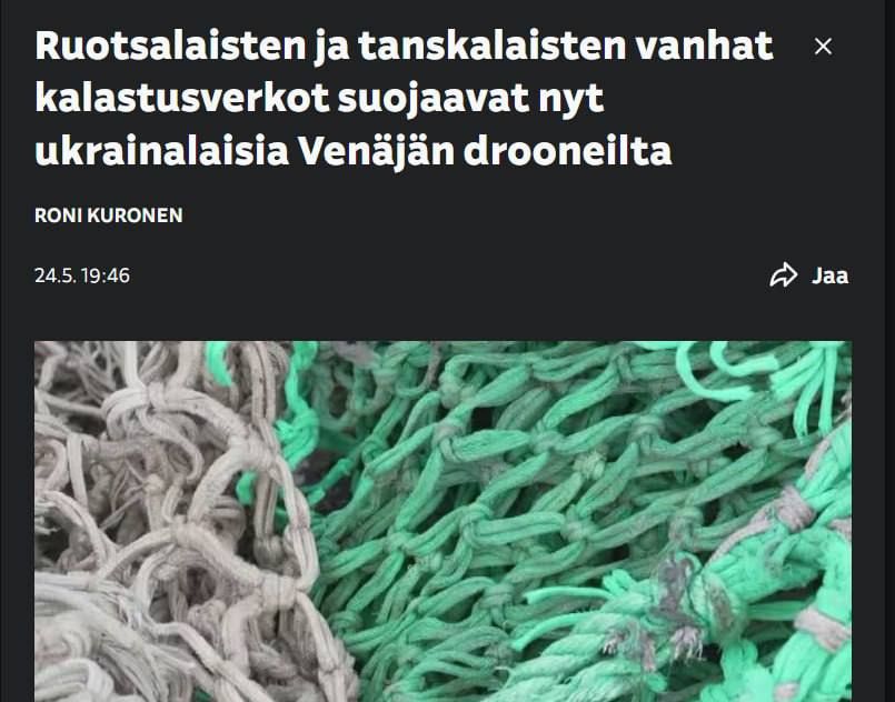 Украине европейцы подогнали старые и ненужные рыбакам сети для защиты от дронов