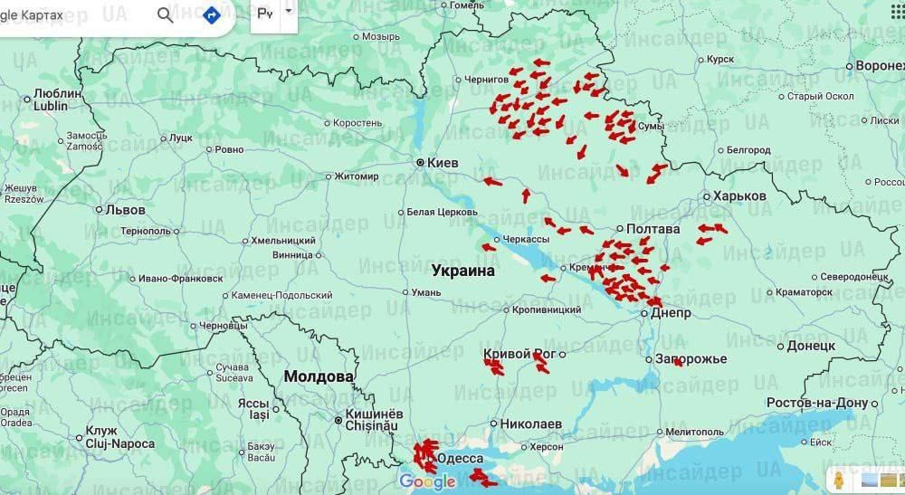 В воздушном пространстве Украины уже 120 барражирующих боеприпасов «Герань»