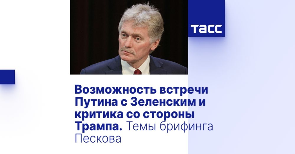 Возможность встречи Путина с Зеленским и критика со стороны Трампа. Темы брифинга Пескова