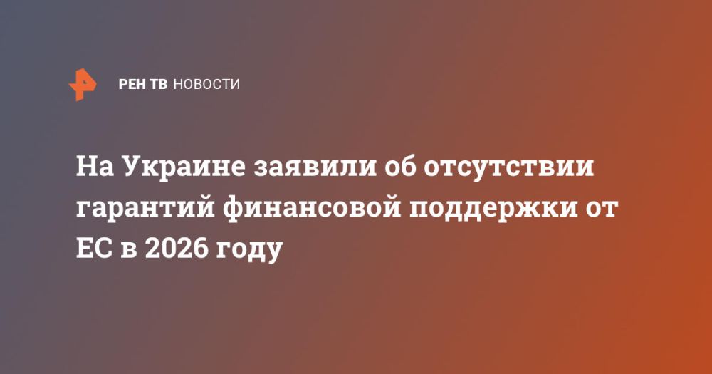 На Украине заявили об отсутствии гарантий финансовой поддержки от ЕС в 2026 году