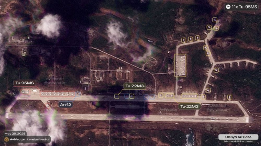 Украинские мониторинговые ресурсы на основании западных разведданных подсчитали, что на авиабазу «Оленья» российская армия перебросила 40 стратегов ТУ-22М и, как утверждается, 20% имеющихся Ту -95 МС