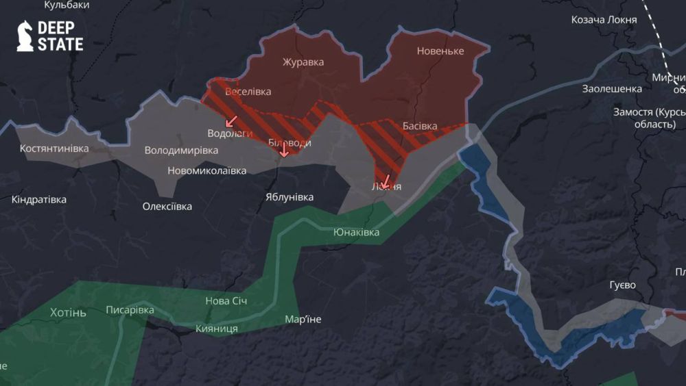 Ситуация в Сумской области: ВСУ несут потери и отступают под натиском российских войск — это признает даже украинский паблик DeepState