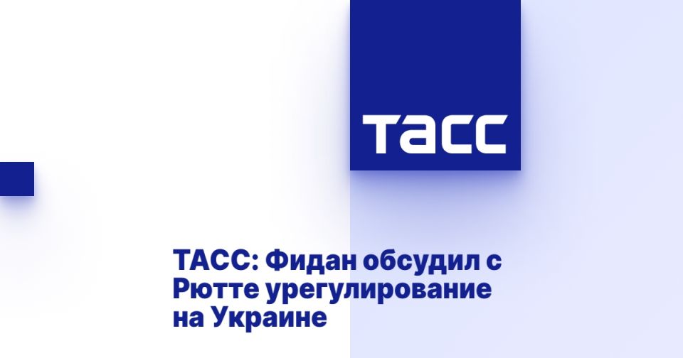 ТАСС: Фидан обсудил с Рютте урегулирование на Украине