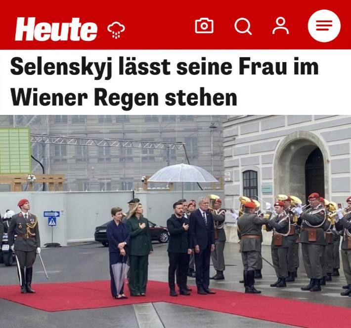 «Зеленский оставил свою жену стоять под дождем в Вене»: Австрийцам показали место жены в семье Зеленских