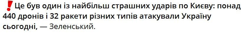 Сергей Лебедев: Уде 440 БПЛА и 32 ракеты прилетело в Киев