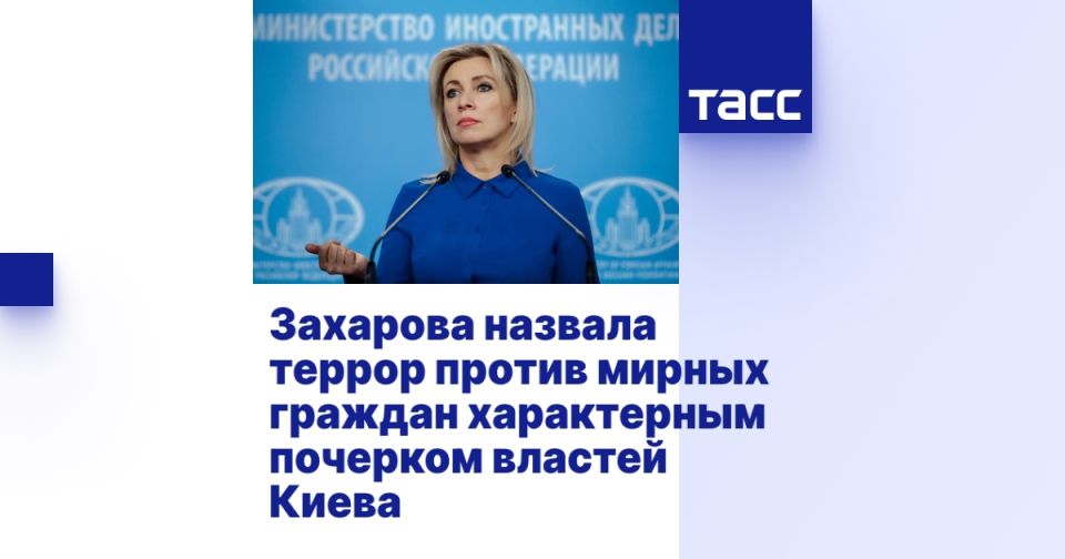 Захарова назвала террор против мирных граждан характерным почерком властей Киева