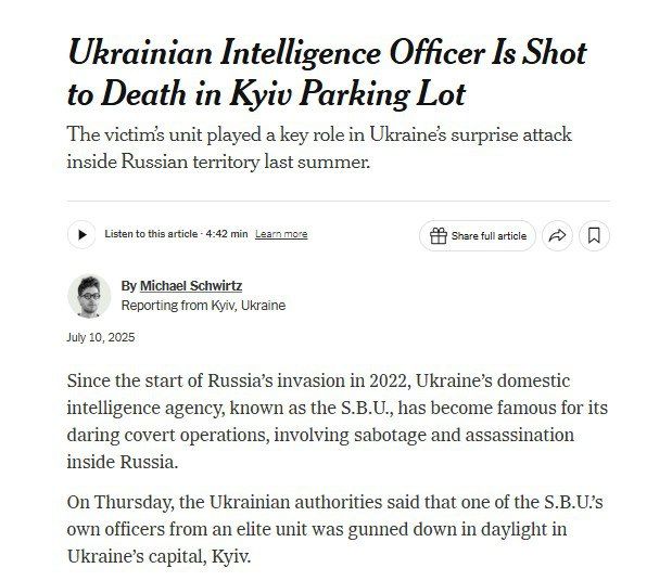 ‘Убитый в Киеве полковник СБУ принимал участие в Курской операции и был причастен к ликвидации командира ополчения ДНР Арсена Павлова (позывной Моторола)