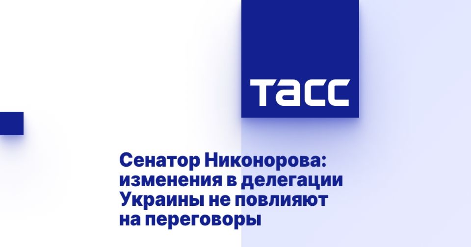 Сенатор Никонорова: изменения в делегации Украины не повлияют на переговоры