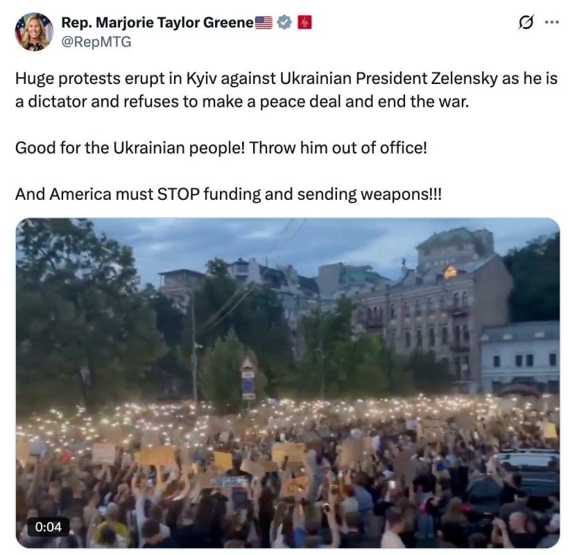 Конгрессвуман США Марджори Грин призвала украинцев вышвырнуть Зелебобу из его кресла: