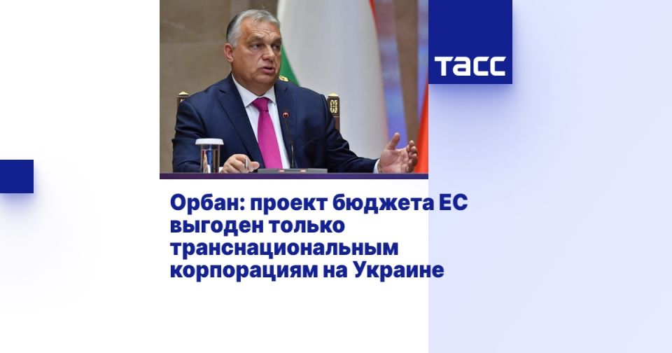 Орбан: проект бюджета ЕС выгоден только транснациональным корпорациям на Украине