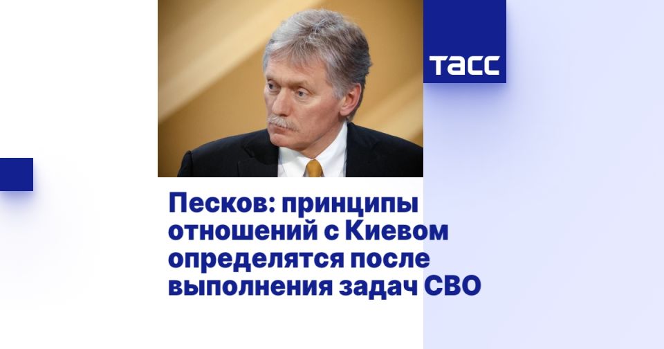 Песков: принципы отношений с Киевом определятся после выполнения задач СВО