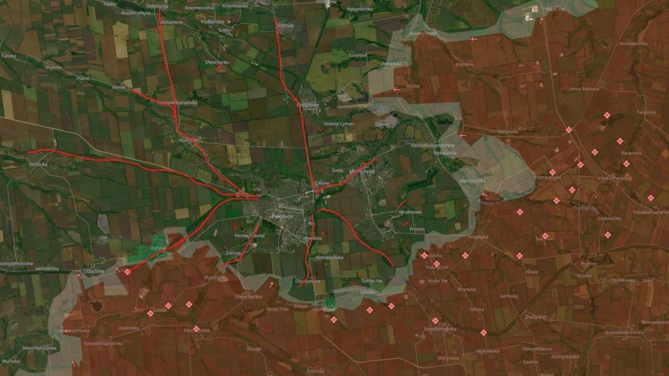 Все основные маршруты снабжения ВСУ в Покровске находятся под огневым контролем ВС РФ: карта