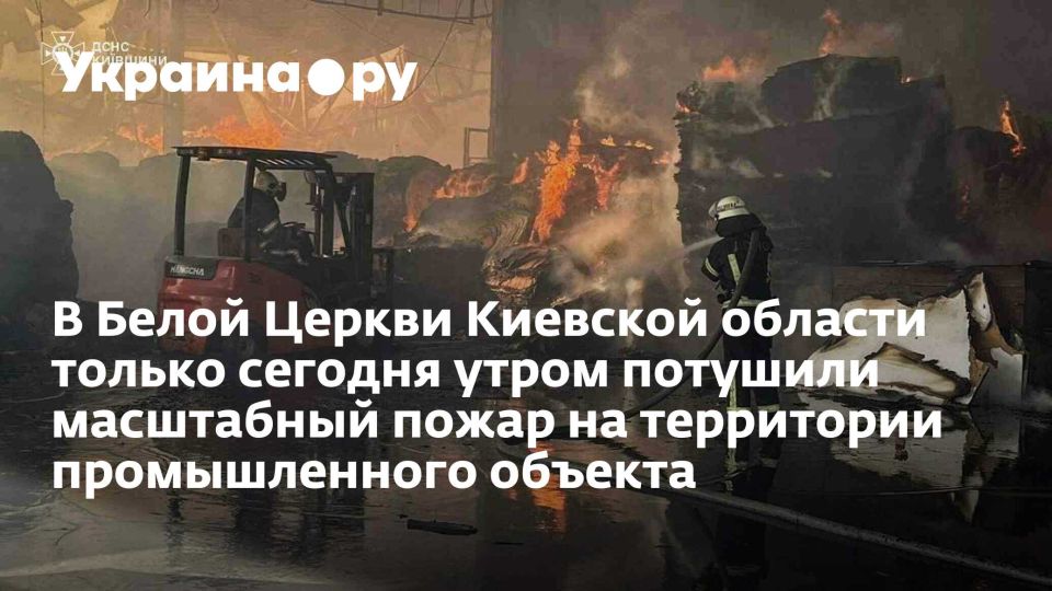 В Белой Церкви Киевской области только сегодня утром потушили масштабный пожар на территории промышленного объекта