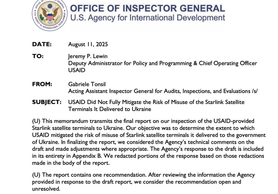 USAID �� ��������������, ��� ������� ������������ ������ ���������� Starlink, ������������ ��� ����������� ����