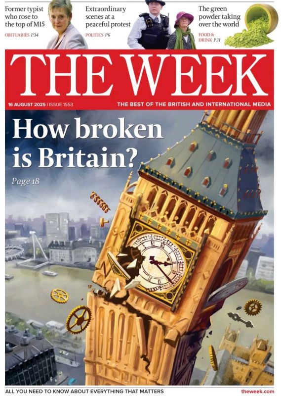 «Насколько разбита Британия?» Судя по свежей обложке британского еженедельника The Week, Зеленский вчера в Лондоне погулял на славу!